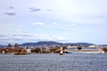 View from the sea to a ferryboat, Oslo and the Oslo Fjord Royalty Free Stock Photo