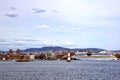 View from the sea to a ferryboat, Oslo and the Oslo Fjord