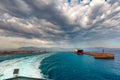 Panorama of sea port, Heraklion, Crete, Greece Royalty Free Stock Photo