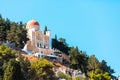 View of traditional colorful houses on Symi island, Greece, Dodecanese Royalty Free Stock Photo