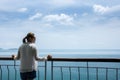 View of sea water Clouds on a blue sky over summer sea