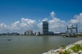 View of sea water and Kuala Terengganu Drawbridge Royalty Free Stock Photo