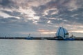 View of the seaport and breakwater, Hel, Poland.