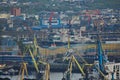 View of the seaport of the city of Murmansk, Russia.