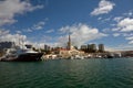 View of the seaport Sochi in Russia in early autumn Royalty Free Stock Photo