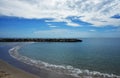 View of Seascape and the coudy Blue Sky