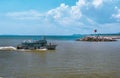 View of seascape near Kuala Terengganu Drawbridge Royalty Free Stock Photo