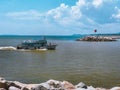View of seascape near Kuala Terengganu Drawbridge Royalty Free Stock Photo
