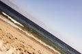 A view of a seascape, Pacific ocean, waves and foams and splash in Malibu, California Royalty Free Stock Photo