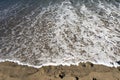 A view of a seascape, Pacific ocean, waves and foams and splash in Malibu, California Royalty Free Stock Photo