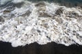 A view of a seascape, Pacific ocean, waves and foams and splash in Malibu, California Royalty Free Stock Photo