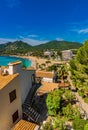 View of seaside landscape at the beach of Canyamel, Mallorca Spain Royalty Free Stock Photo