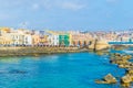 View of the seaside promenade surrounding the modern town of Syracuse in Sicily, Italy Royalty Free Stock Photo