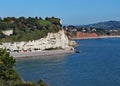 The view of Seaton Bay from the small Devon seaside village of Beer