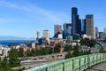 View of the Seattle skyline from the Dr Jose P. Rizal Bridge Royalty Free Stock Photo
