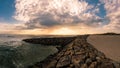 View of the seawall south of Furadouro beach