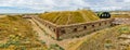 A view of the seaward corner of the ruins of the Shoreham Fort at Shoreham, Sussex, UK