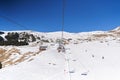 View from Seceda Chairlift. Ski Slopes beneath lift