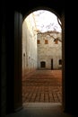 A view into secluded courtyard, Mexico Royalty Free Stock Photo
