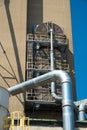 View of section of a grain elevator, an agrarian facility complex used to stockpile and store grain Royalty Free Stock Photo