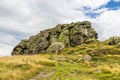 A view of a section of the summit of the Almscliffe crag in Yorkshire, UK Royalty Free Stock Photo