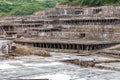 View of a sector of the AÃÂ±ana salt mine with its terraces and eras. Royalty Free Stock Photo