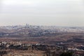View of the security fence and Ramallah from Mount of Prophet Samuel Royalty Free Stock Photo
