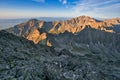 View of Sedielko saddle from Maly Ladovy stit at High Tatras during summer Royalty Free Stock Photo