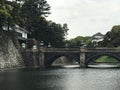 View of Seimon Ishibashi bridge, which leads to the main gate of the Imperial Palace. Tokyo, Japan. Royalty Free Stock Photo