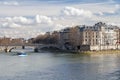 Seine river and Pont Louis-Philippe in Paris Royalty Free Stock Photo