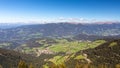 View from Seiser Alm down into the valley to Seis Royalty Free Stock Photo