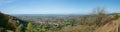 View from Selsley Common towards Kings Stanley and Stonehouse, near Stroud Gloucestershire