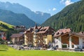 View at Selva a beautiful alp village in the Dolomites, Italy