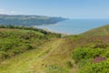 View from Selworthy Beacon to Porlock Bay Somerset England UK near Exmoor and west of Minehead Royalty Free Stock Photo