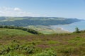 View from Selworthy Beacon to Porlock Bay Somerset England UK near Exmoor and west of Minehead Royalty Free Stock Photo