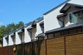 A view of a semi detached house, duplex apartments, 6 unit multi-plex house behind the fence