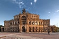 View of the Semper Opera building under the blue sky in Dresden Royalty Free Stock Photo