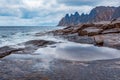 View of Senja from Tungeneset picnic Royalty Free Stock Photo