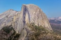 Panoramic view from the Sentinel Dome to the Half Dome, Yellowstone National Park Royalty Free Stock Photo