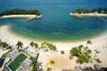 View of sentosa island beaches from Palawan beach Royalty Free Stock Photo