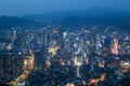 View of Seoul from above at dusk Royalty Free Stock Photo