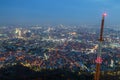 View of Seoul from above at dusk Royalty Free Stock Photo