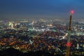 View of Seoul from above at dusk Royalty Free Stock Photo