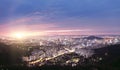 View of Seoul City Skyline and Seoul Tower at Sunrise South Korea. Royalty Free Stock Photo