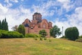 View of Serbian Orthodox monastery - Hercegovacka Gracanica - on sunny summer day. Trebinje city, Bosnia and Herzegovina