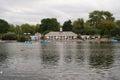 View of the Serpentine river and the Lansbury`s Lido.