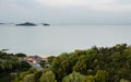 View of the Seto Inland sea and the islands from Kyukamura Setouchi Toyo, a scenic resort on Shikoku