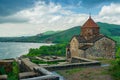View of the Sevanavank Monastery on Lake Sevan, a famous landmark Royalty Free Stock Photo