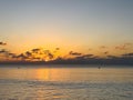 A view of Seven Mile Beach in Grand Cayman Island with a beautiful sunset Royalty Free Stock Photo