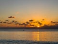 A view of Seven Mile Beach in Grand Cayman Island with a beautiful sunset Royalty Free Stock Photo